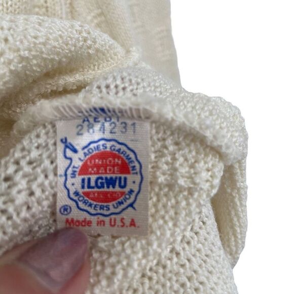 Castleberry Vintage Zip Back Pullover Sweater Cream Size 16 - Picture 8 of 10